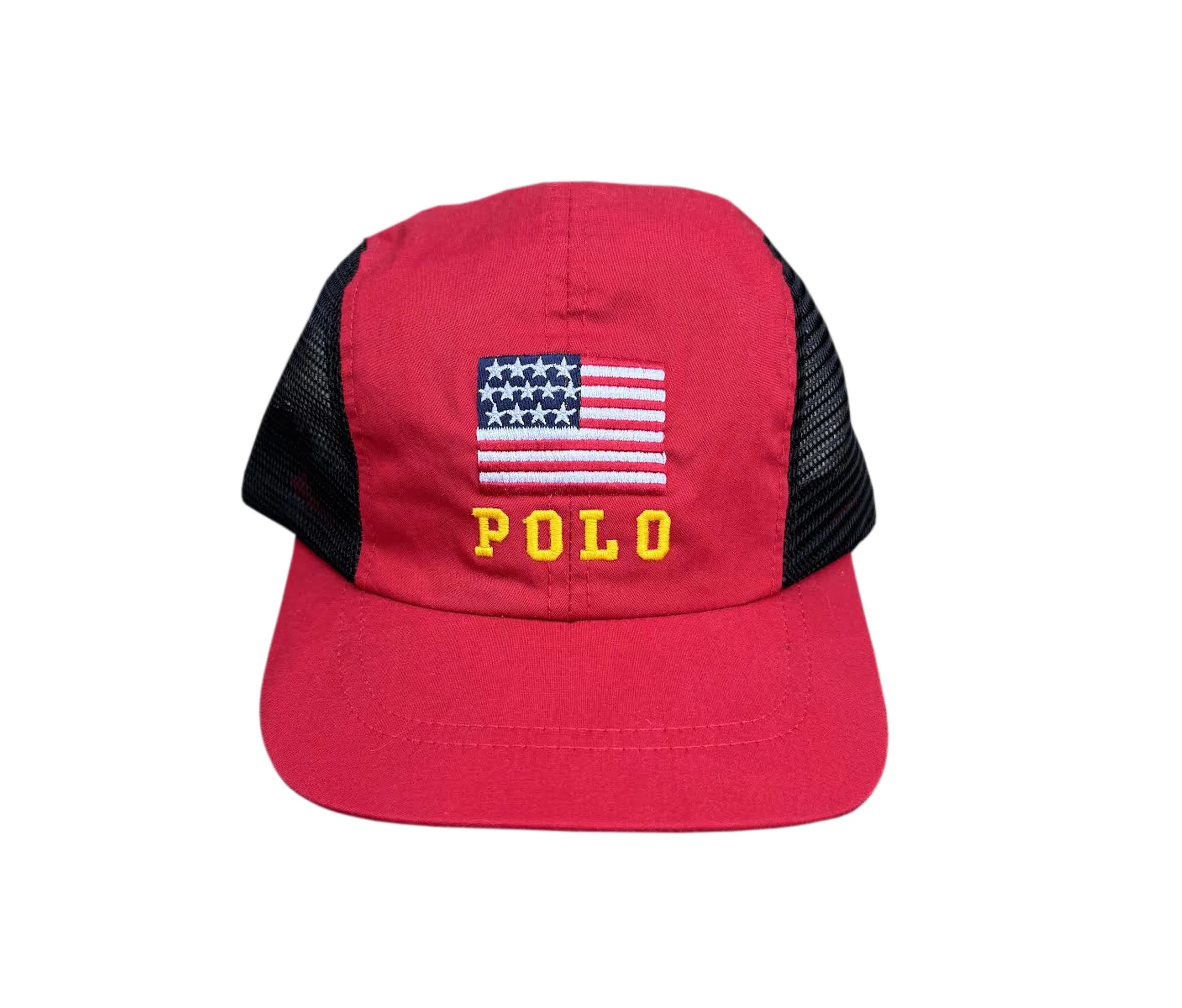 Vintage Polo Sport Ralph Lauren USA Red Flag Hat — RootsBK